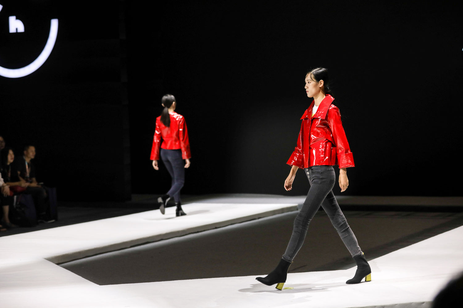 Audrey waterproof red vinyl jacket