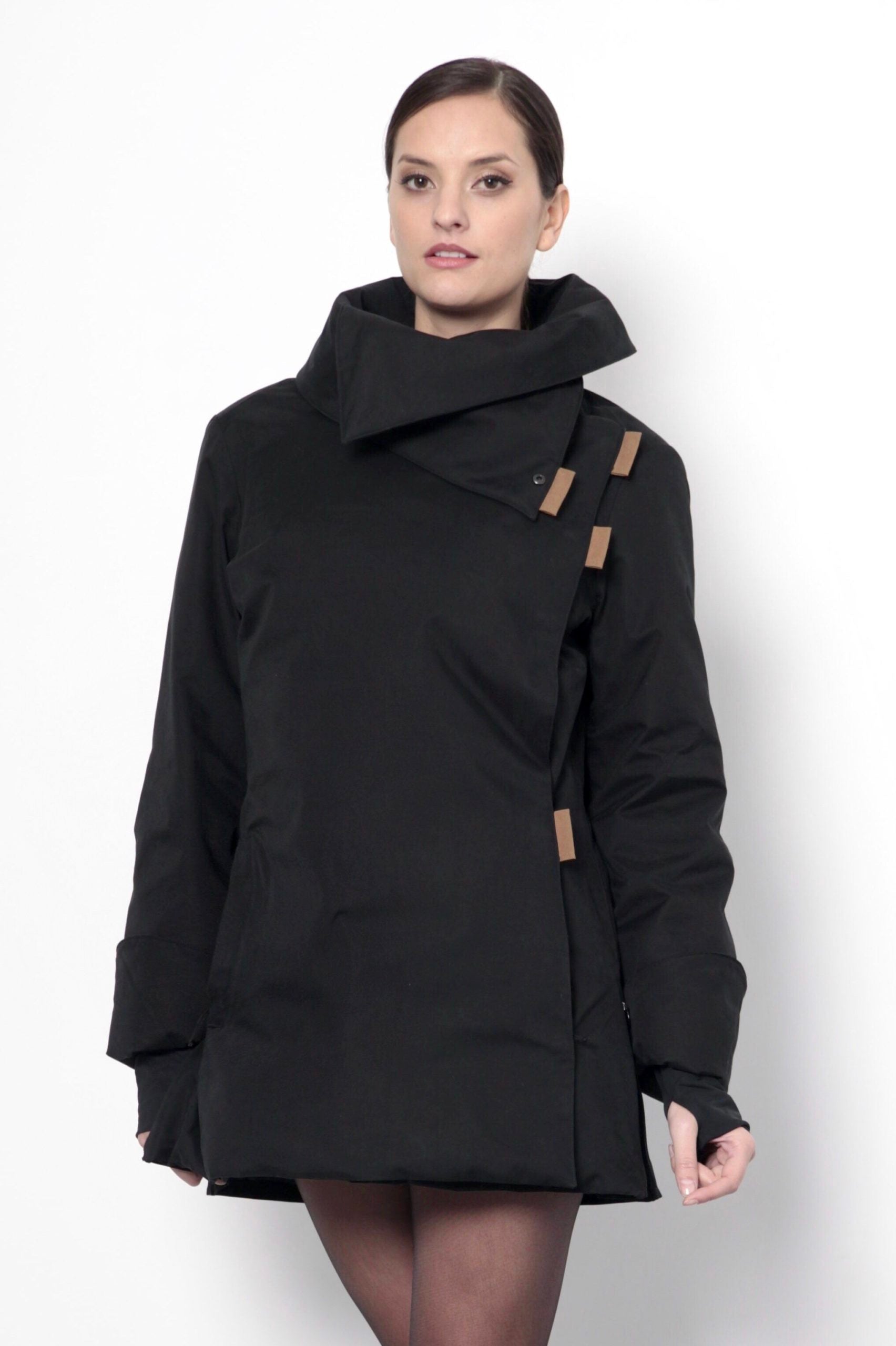 Twiggy black / tobacco waterproof raincoat