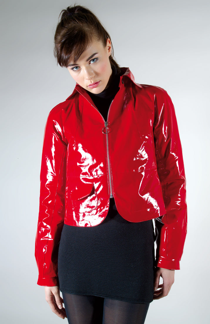 Blouson style vynil  CHARLOTTE rouge