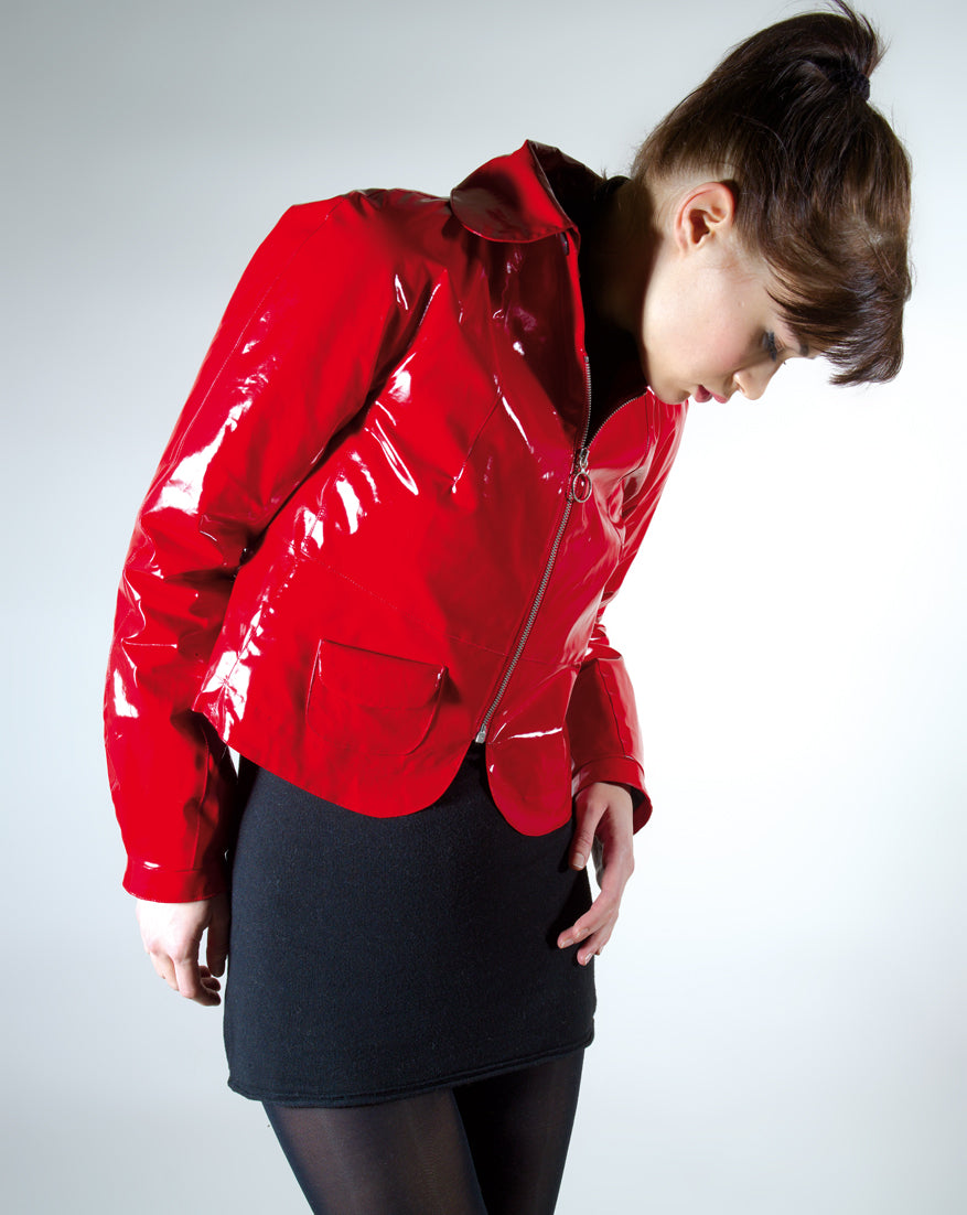 Blouson style vynil  CHARLOTTE rouge